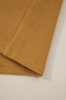 Multicolor Oversized Mixed Textured Split Neck High Low Patchwork Sweatshirt