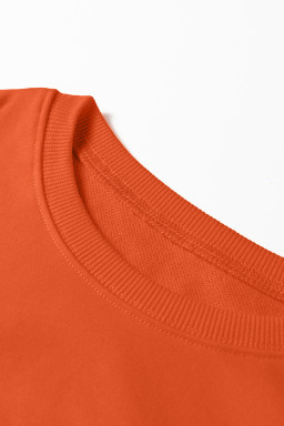 Orange Preppy Striped Sleeve Loose Mini Dress