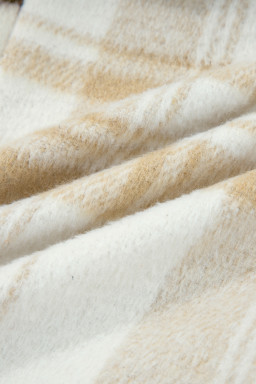 Multicolour Plaid Patchwork Side Pockets Buttoned Jacket