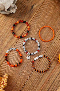 Orange 5pcs WITCH WICK Halloween Bracelet Set