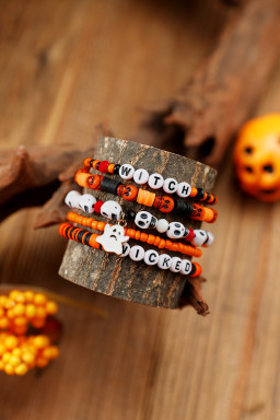 Orange 5pcs WITCH WICK Halloween Bracelet Set