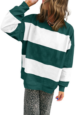Evergreen Colorblock Drop Shoulder Baggy Sweatshirt