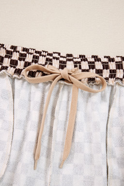 Black Athleisure Checkered Pullover and Jogger Pants Set