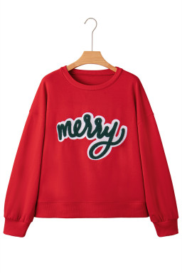 Fiery Red merry Holiday Christmas Graphic Sweatshirt