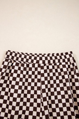 Black Athleisure Checkered Pullover and Jogger Pants Set