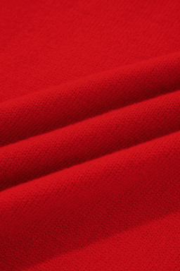 Fiery Red Merry Snowflake Pattern Christmas Turtleneck Sweater