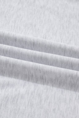 Light Grey Girly Bow Embroidered Pullover Loose Shorts Plus Size Outfit