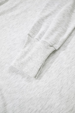 Light Grey Faded Varsity Print Loose Pullover Top