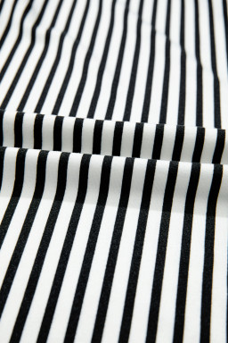 Black Striped Frill Knot Waist Decor Pants