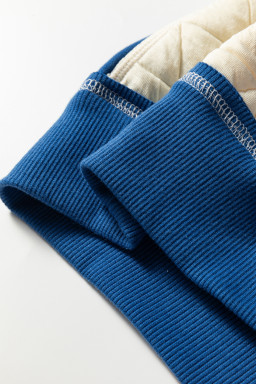 White Quilted Color Block Patchwork Oversize Hoodie