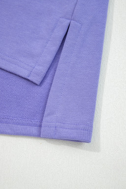 Wisteria Flower Applique Patchwork Drop Sleeve Pullover Sweatshirt