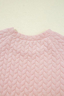 Delicacy Braided Texture Ruffle Hem Top Drawstring Loose Pants Set