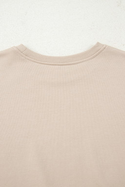 Jet Stream Solid Color Oversize Slit Sweatshirt Ribbed Leggings Set