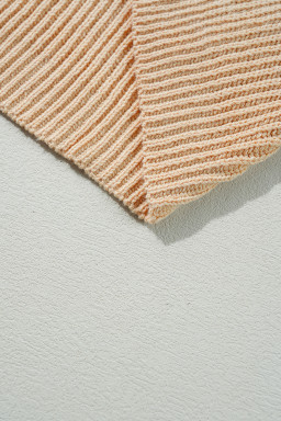 Apricot Plain Side Slits Oversized Sweater