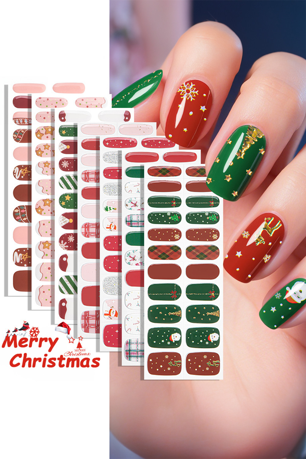 Fiery Red Christmas Baking Free Nail Stickers