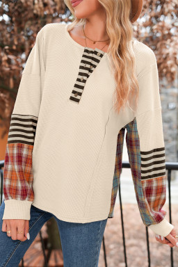 Beige Long Sleeve Tops