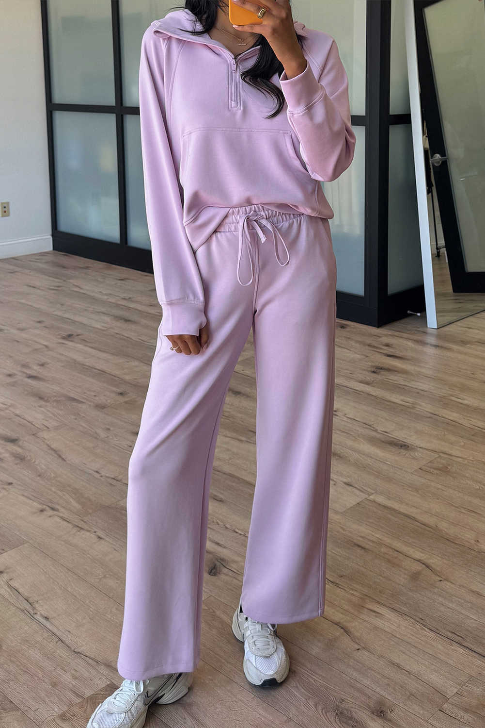 Conjunt de 2 peces amb caputxa i màniga amb forat per al polze i mitja cremallera Orchid Bouquet