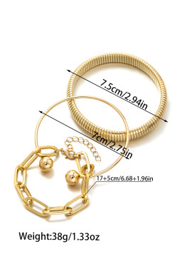 Gold 3pcs Minimalist Stackable Bracelet Set