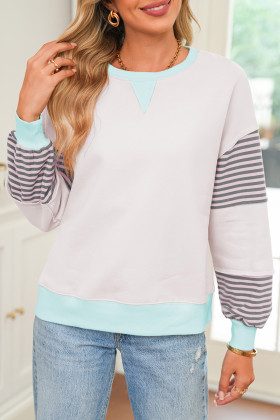 Dessuadora Delicacy Colorblock Patchwork amb màniga ratllada