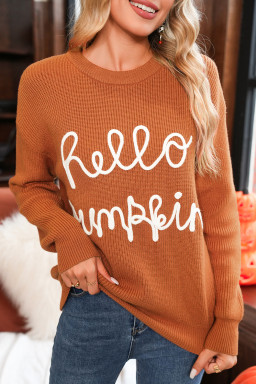 Flamingo Hello Pumpkin Graphic Sweater