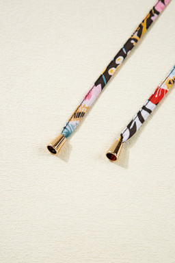 Black Floral Print 3/4 Puff Sleeve Frill Neck Blouse