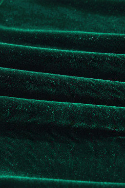 Evergreen Sequin Puff Sleeve High Waist Tiered Velvet Mini Dress