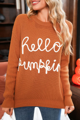 Flamingo Hello Pumpkin Graphic Sweater