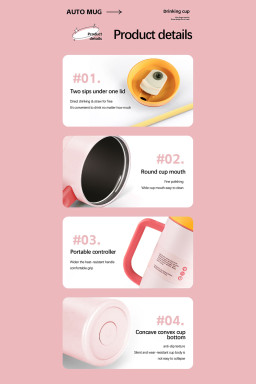 Light Pink Colorblock Handle Lid Stainless Steel Insulation Tumbler with Straw