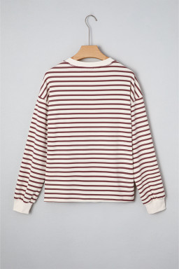 Red Dahlia Striped Henley Top