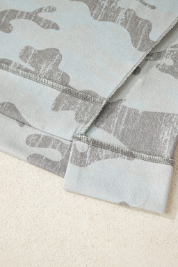 Multicolour Camouflage Print Exposed Seam Drop Shoulder Sweatshirt