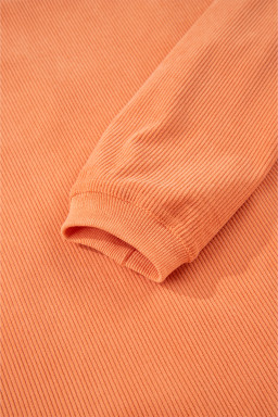 Orange Sequin Pumpkin Patched Twisted Rib Baggy Sweatshirt