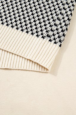 Black Colorblock Bishop Sleeve Knit Sweater