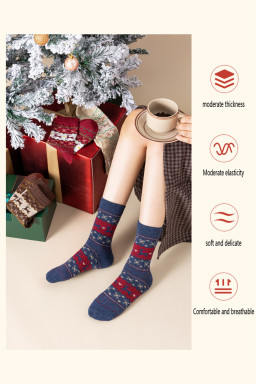 Parchment 5 Pairs Christmas Reindeer Print Socks Set