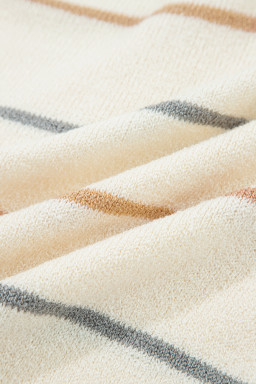 Multicolour Striped Buttoned Front V Neck Drop Shoulder Cardigan