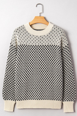 Black Colorblock Bishop Sleeve Knit Sweater