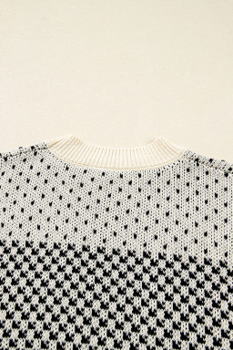 Black Colorblock Bishop Sleeve Knit Sweater