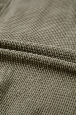 Laurel Green Solid Color Textured Patchwork Flap Pocket Shacket