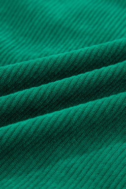 Dark Green merry everything Letter Graphic Ribbed Loose Sweatshirt