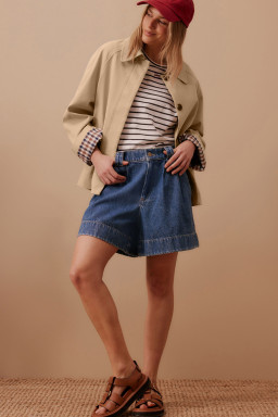Parchment Plaid Lined Collar Trench