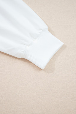 White Striped Colorblock Patchwork Oversized Sweatshirt