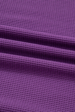 Orchid Mist Solid Color Raw Seam Patchwork Ribbed Drop Shoulder Sweatshirt