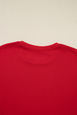 Red Plaid MAMA Graphic Christmas Holiday Crewneck Pullover and Pants Lounge Set