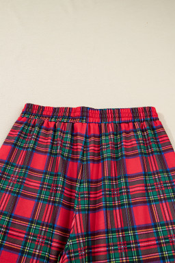 Red Plaid MAMA Graphic Christmas Holiday Crewneck Pullover and Pants Lounge Set