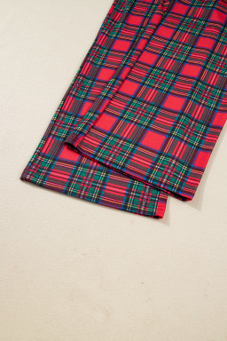 Red Plaid MAMA Graphic Christmas Holiday Crewneck Pullover and Pants Lounge Set