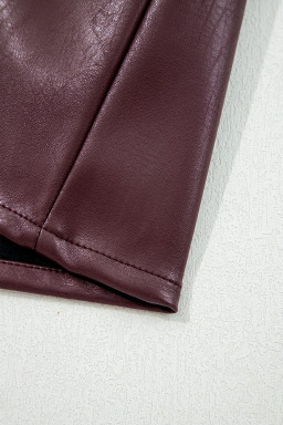 Wild Ginger  Faux Leather Sleeveless Round Neck Mini Dress