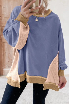 Dessuadora extragrande Wild Wind amb estampat de gofres i blocs de color