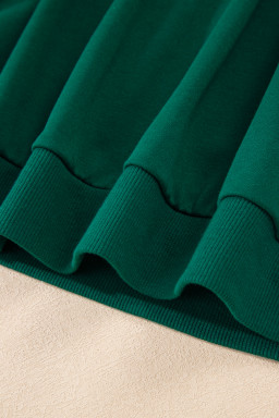 Evergreen Varsity Stripe Detail Drop Shoulder Pullover Mini Skort Set