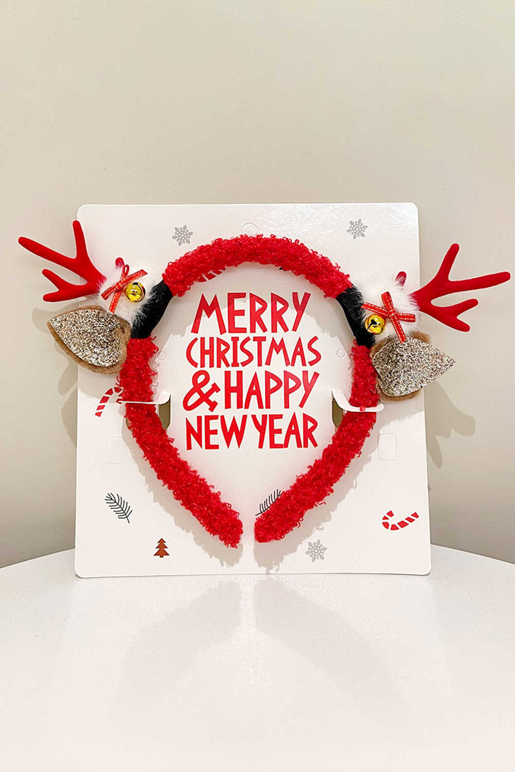 Fiery Red Christmas Reindeer Antlers Headband