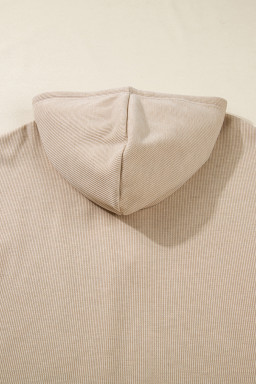 Jet Stream Drawstring Pullover Hoodie and High Waist Pants Corduroy Suit