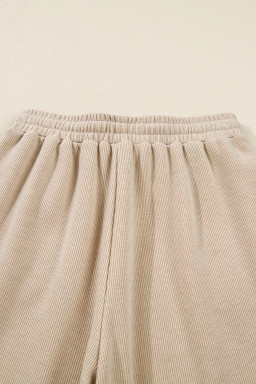 Jet Stream Drawstring Pullover Hoodie and High Waist Pants Corduroy Suit